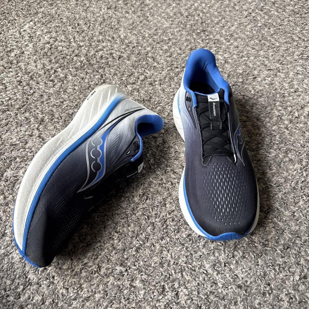 Saucony Ride 18 Running Shoes Mens Size 12 Blue Black Skydiver Walking Sneaker